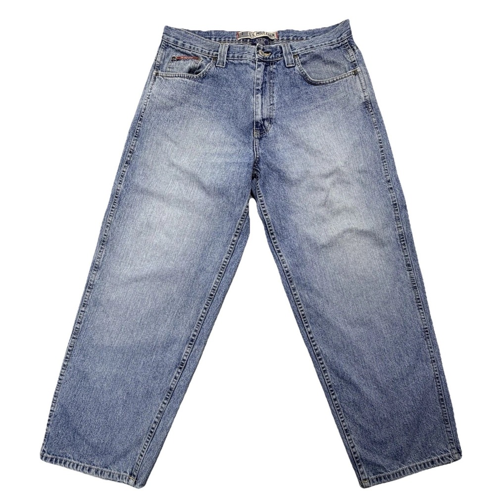 U.S. Polo Assn Jeans Mens 36x28 Blue Denim Relaxed Straight Leg Vintage Wash